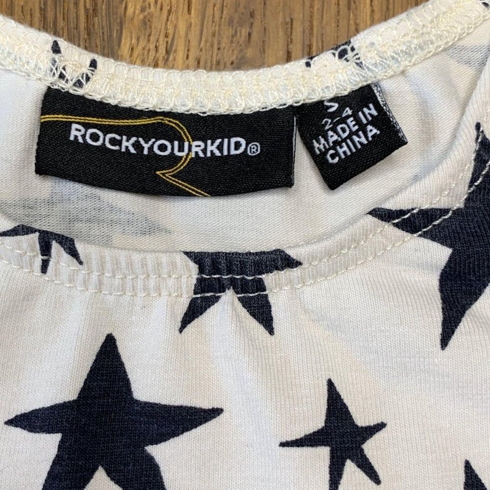 ROCK YOUR BABY Girls Stars Leotard 2-4 2T 3T 4T S Small Toddler Star Bodysuit - Picture 5 of 5